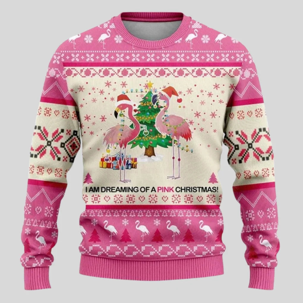 Christmas Sweater Polar Bear Graphic Knit Crew Neck Long Sleeve