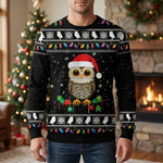 Christmas Sweater Polar Bear Graphic Knit Crew Neck Long Sleeve