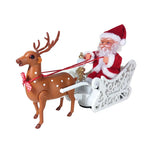 Christmas Tabletop Decoration Handcrafted Red Sleigh & Reindeer