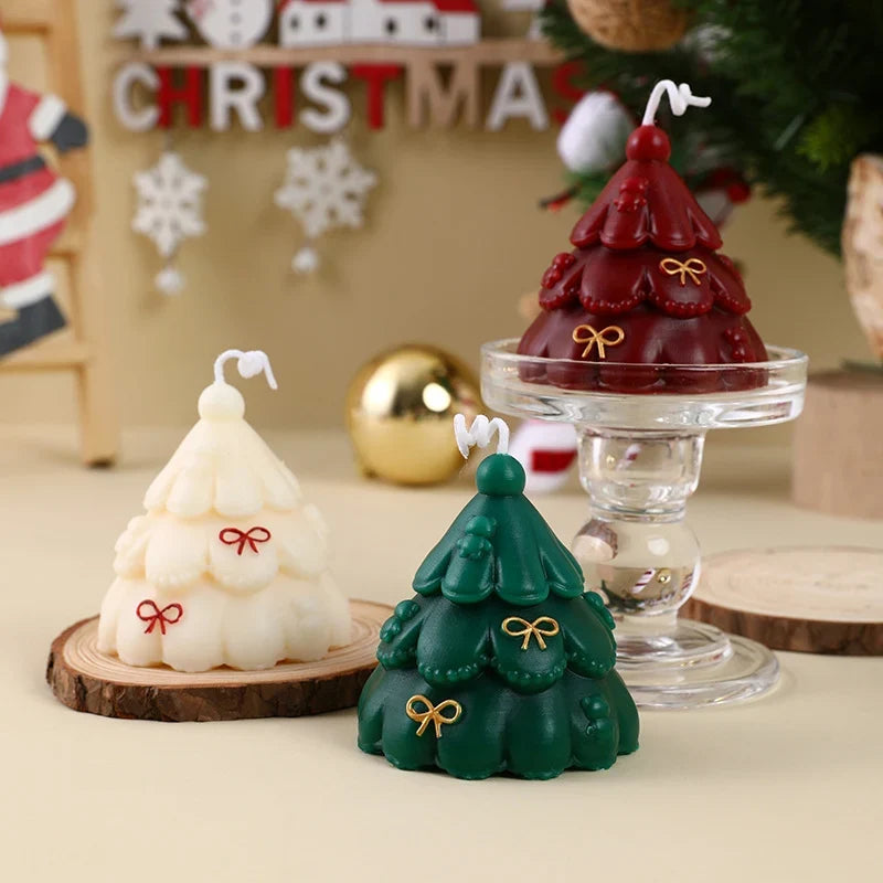 Christmas Tree Candle Hand-Poured Sculpted Gift-Ready