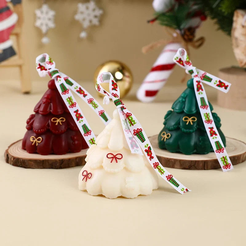 Christmas Tree Candle Hand-Poured Sculpted Gift-Ready