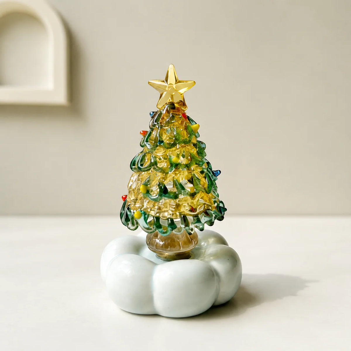 Christmas Tree Decoration Rotating Porcelain Glazed