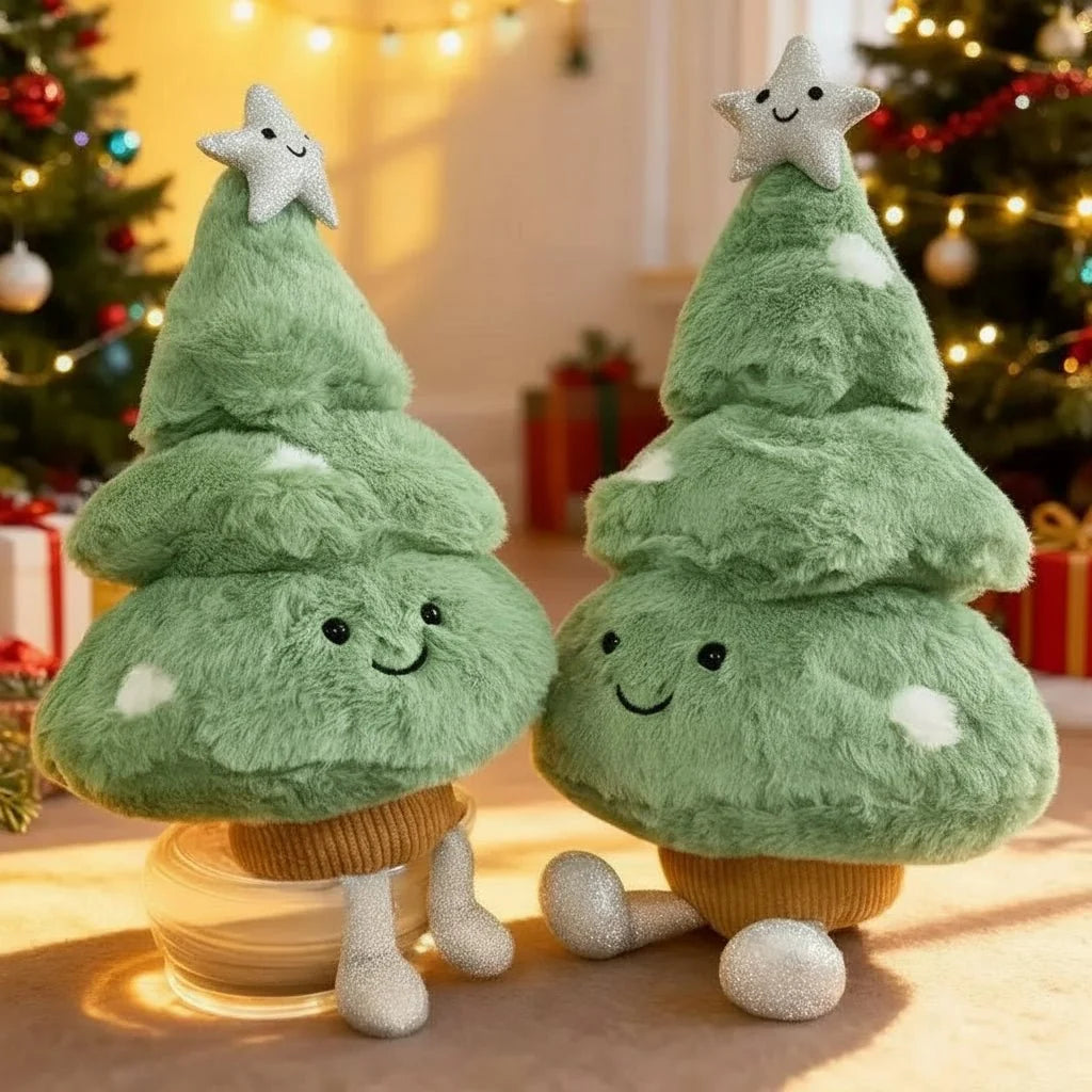 Christmas Tree Figurine Plush Seasonal Decor