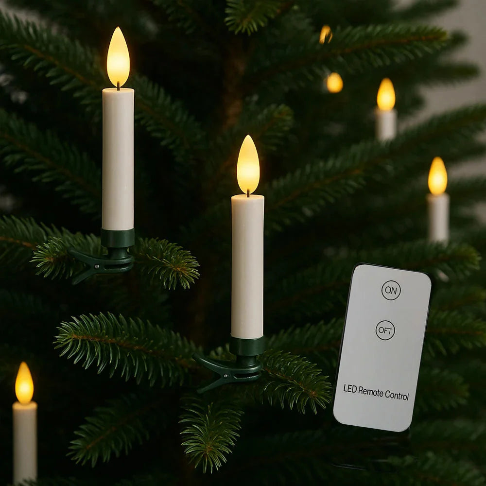 Christmas Tree LED Candles Clip-On Remote Control