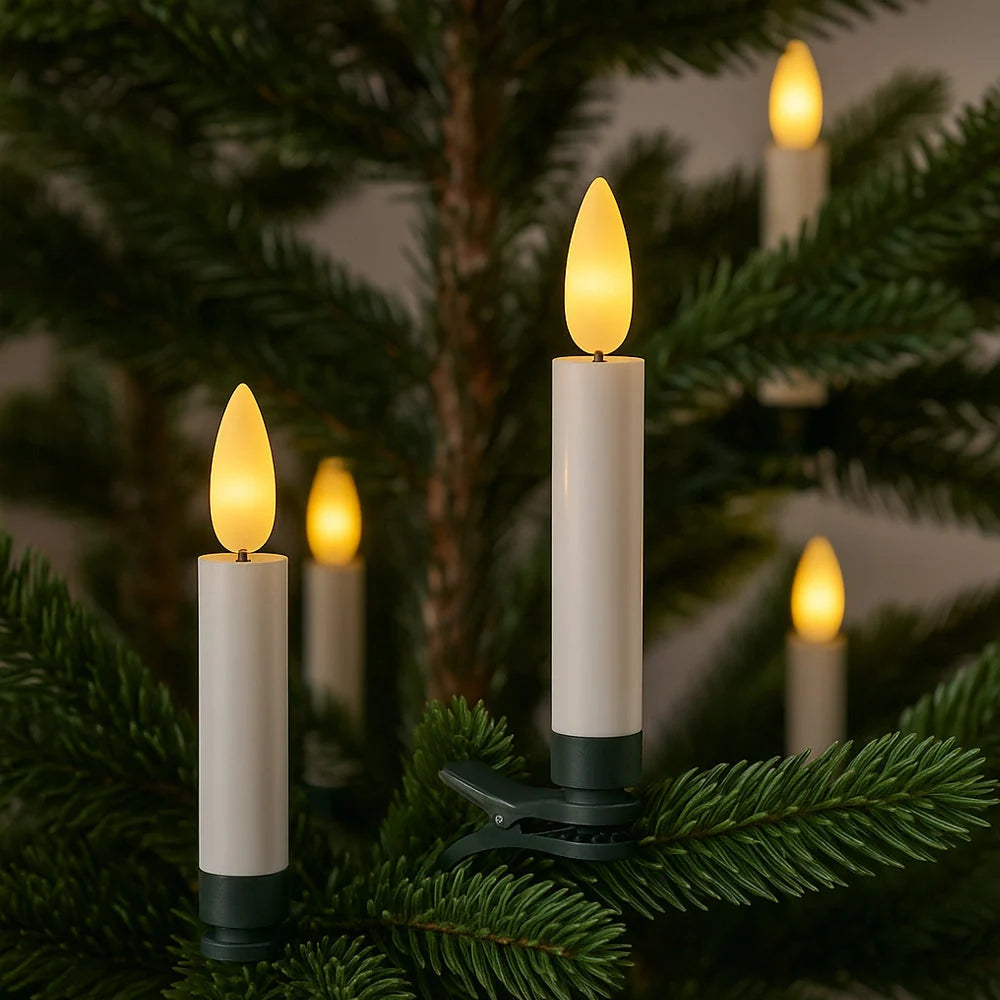 Christmas Tree LED Candles Clip-On Remote Control