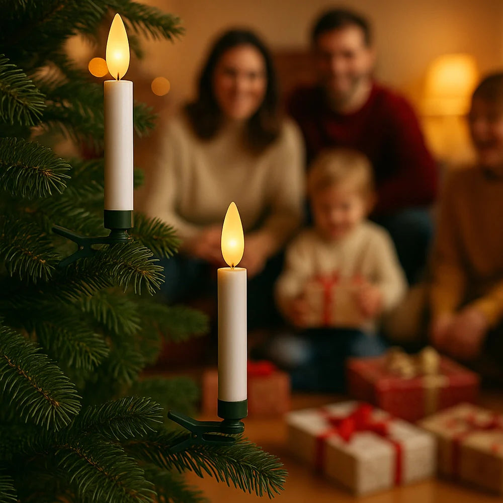 Christmas Tree LED Candles Clip-On Remote Control