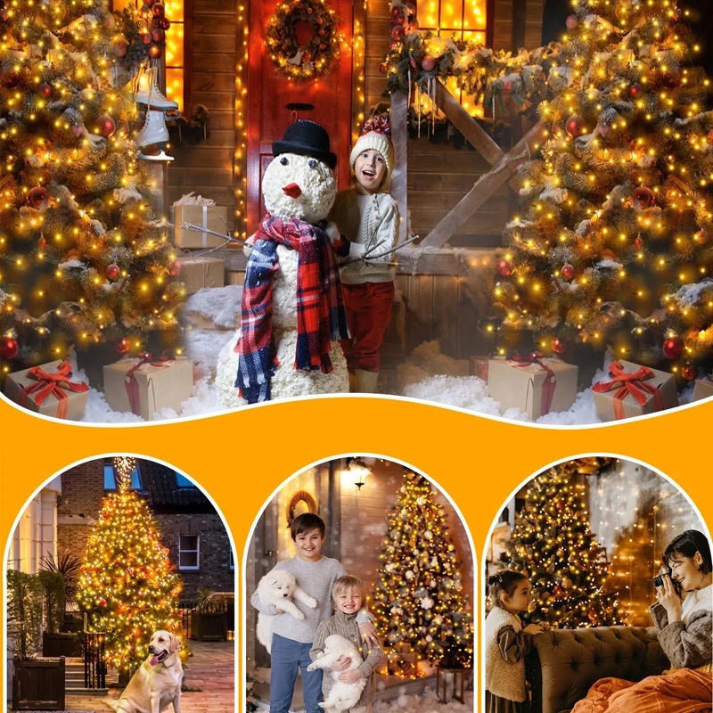 Christmas Tree Lights Cascading LED Remote Control Adjustable Brightness