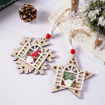 Christmas Tree Ornament Handcrafted Wood Santa Easy To Hang