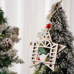 Christmas Tree Ornament Handcrafted Wood Santa Easy To Hang