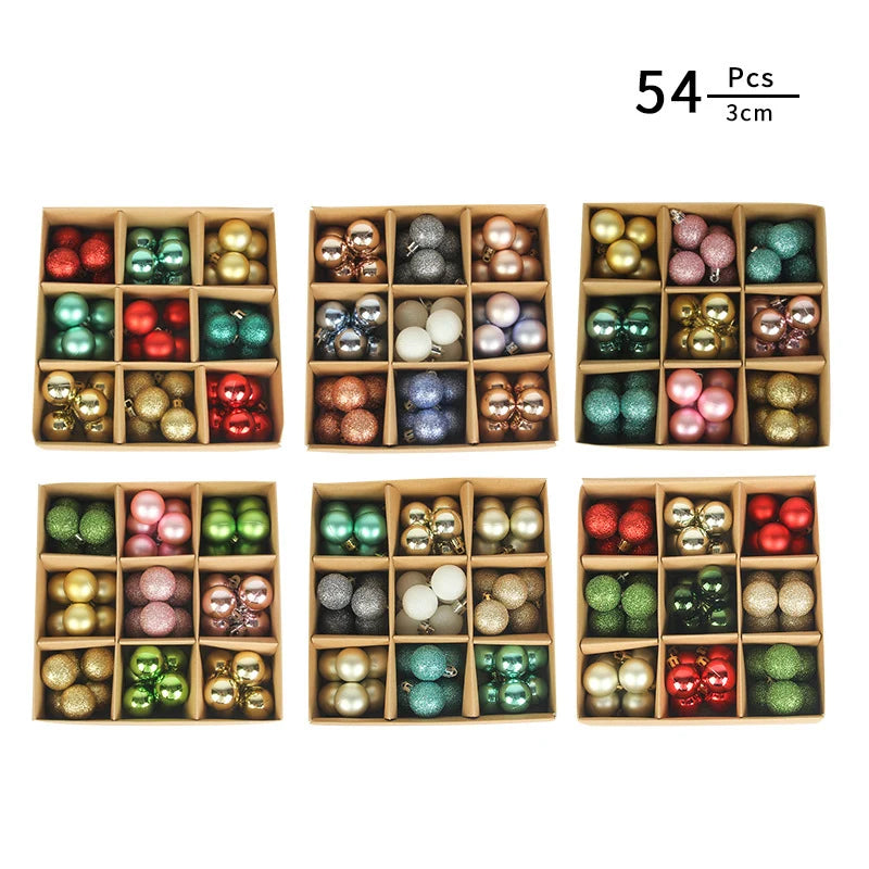 Christmas Tree Ornament Set Shatterproof 54-Piece Assortment