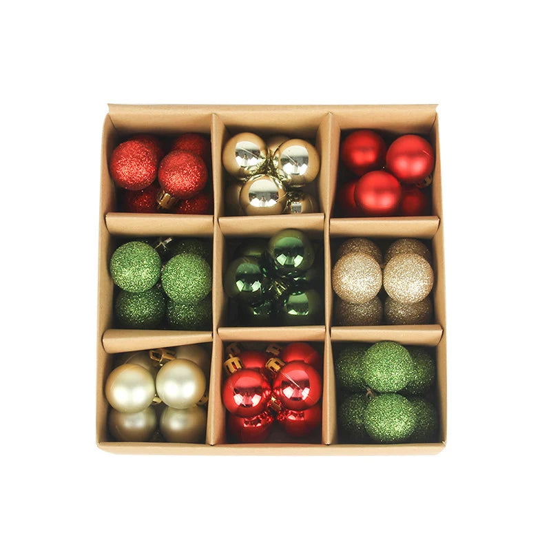 Christmas Tree Ornament Set Shatterproof 54-Piece Assortment