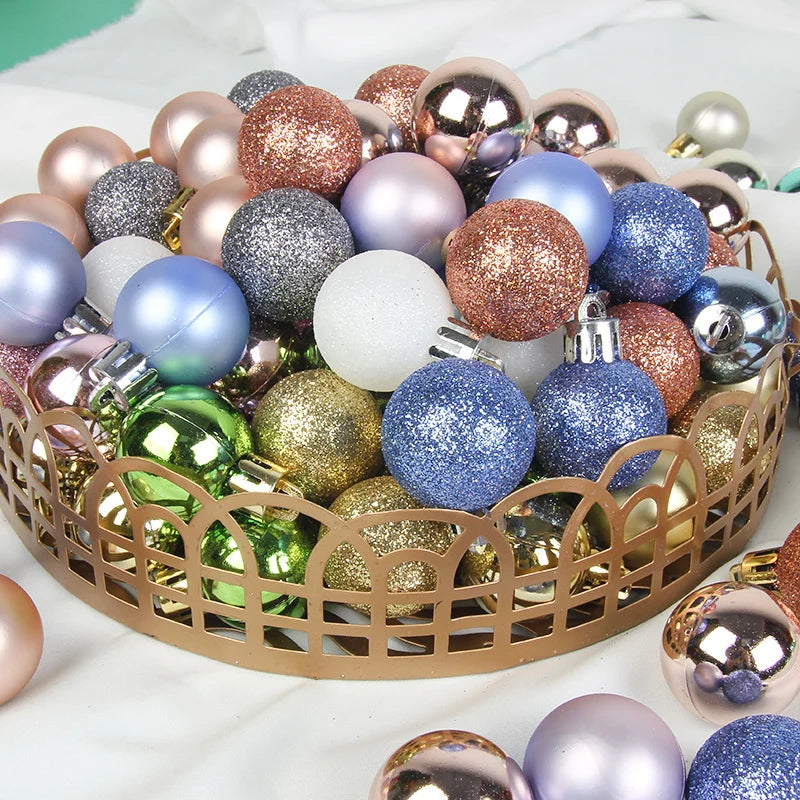 Christmas Tree Ornament Set Shatterproof 54-Piece Assortment