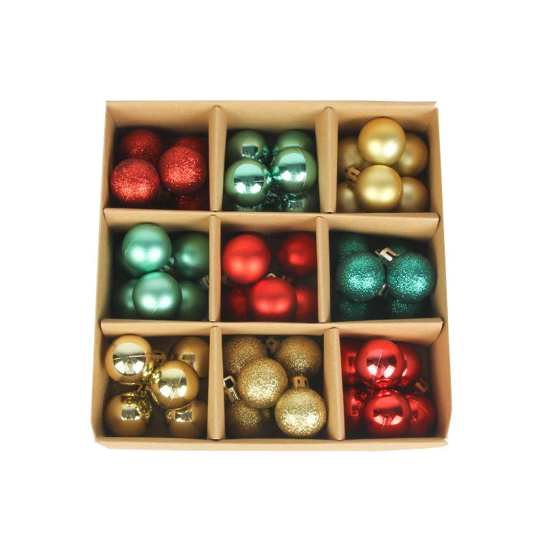 Christmas Tree Ornament Set Shatterproof 54-Piece Assortment
