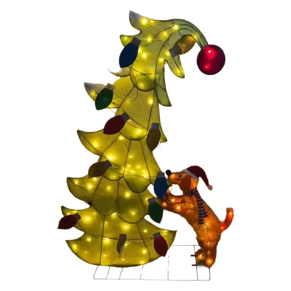 Christmas Tree Pre-Lit Colorful Lights Weather-Resistant