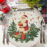 Christmas Tree Skirt Quilted Braided Cotton Hides Stand