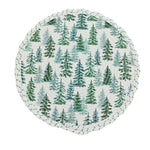 Christmas Tree Skirt Quilted Braided Cotton Hides Stand