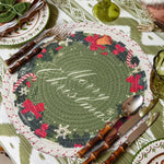 Christmas Tree Skirt Quilted Braided Cotton Hides Stand