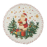 Christmas Tree Skirt Quilted Braided Cotton Hides Stand