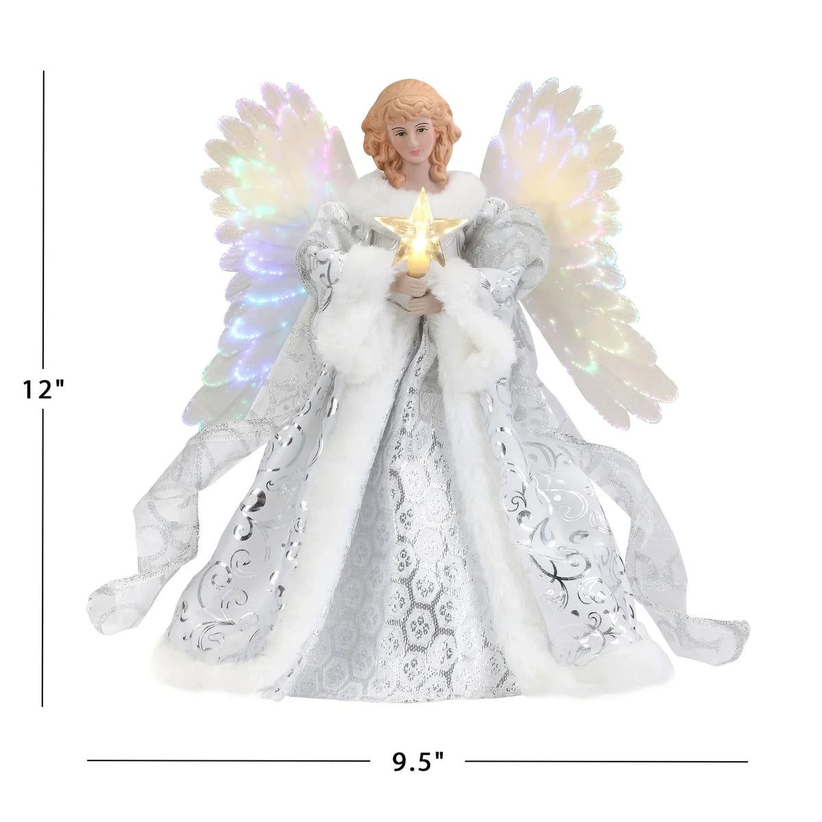 Christmas Tree Topper Animated Fiber-Optic Wings & Illuminated Star