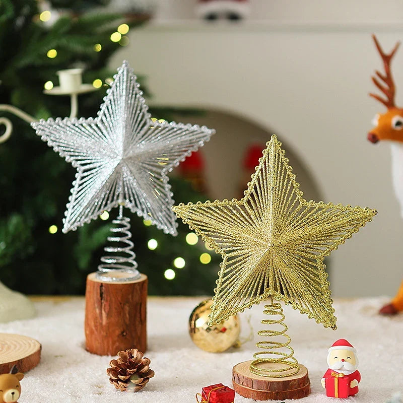Christmas Tree Topper Sparkling Design Durable Spiral Base