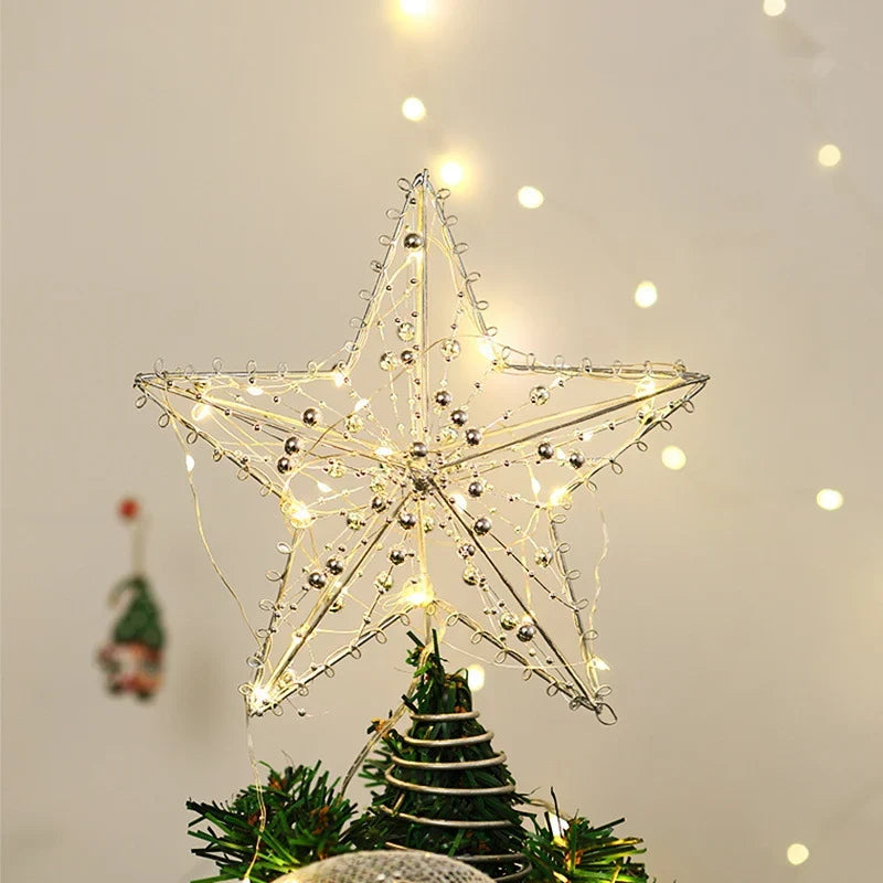 Christmas Tree Topper Sparkling Design Durable Spiral Base