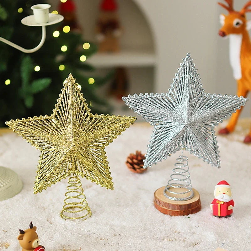 Christmas Tree Topper Sparkling Design Durable Spiral Base