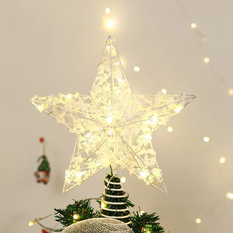 Christmas Tree Topper Sparkling Design Durable Spiral Base