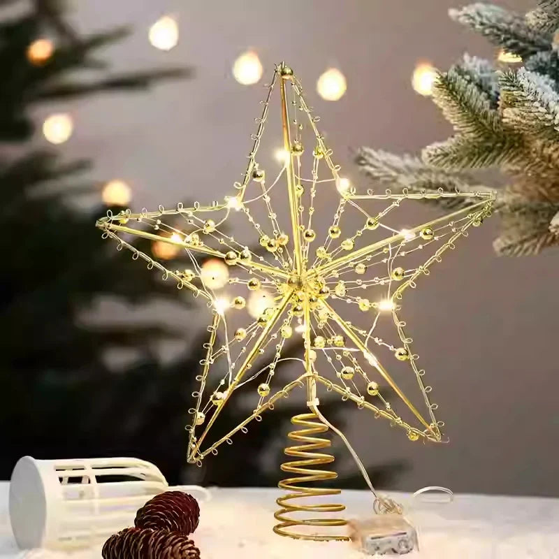 Christmas Tree Topper Sparkling Design Durable Spiral Base
