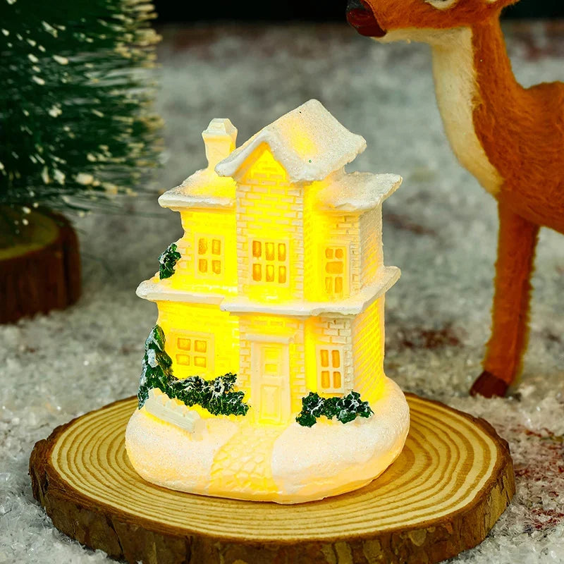 Christmas Village Ceramic Glitter Integrated LED