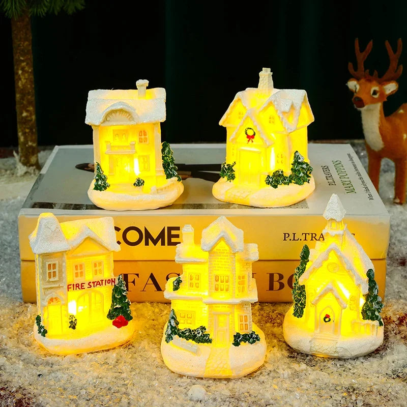 Christmas Village Ceramic Glitter Integrated LED