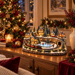 Christmas Village Decoration Animated Train Lighted Musical Scene