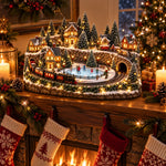 Christmas Village Decoration Animated Train Lighted Musical Scene