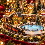 Christmas Village Decoration Animated Train Lighted Musical Scene