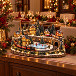 Christmas Village Decoration Animated Train Lighted Musical Scene