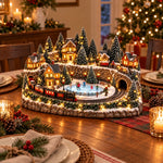 Christmas Village Decoration Animated Train Lighted Musical Scene