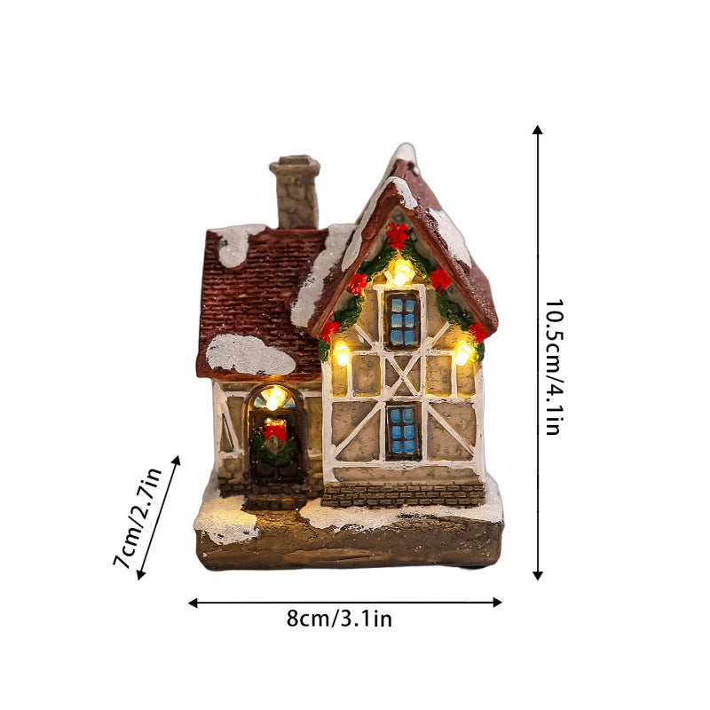 Christmas Village Decoration Built-In Lights Detailed Design
