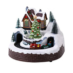 Christmas Village Figurine Integrated LED Snow-Covered Roofs