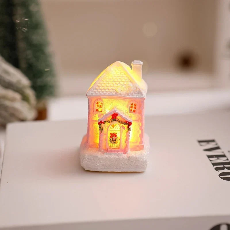 Christmas Village House Integrated LED Frosted Ceramic Plastic