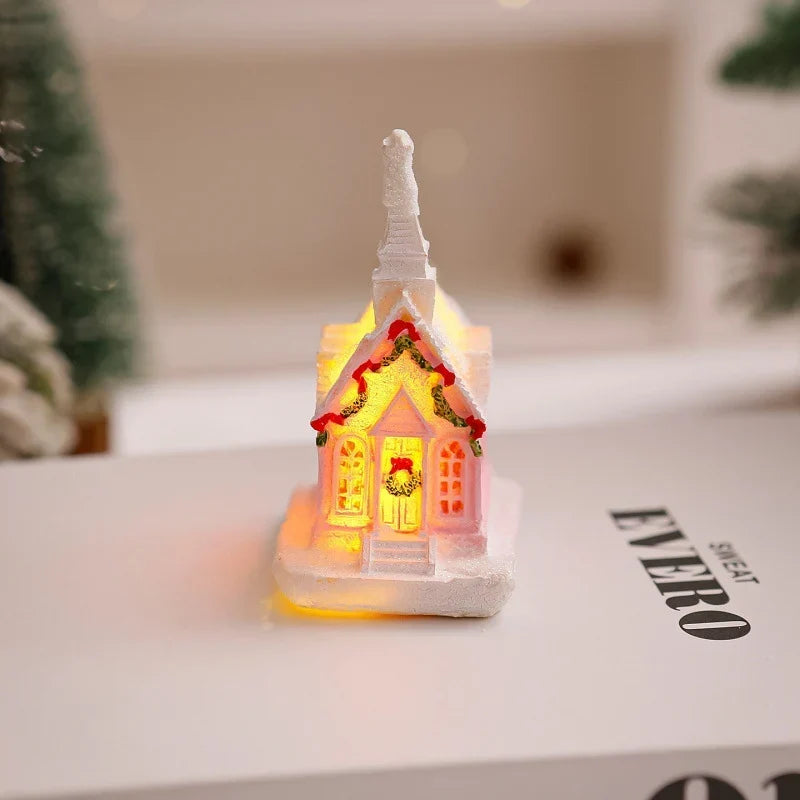 Christmas Village House Integrated LED Frosted Ceramic Plastic