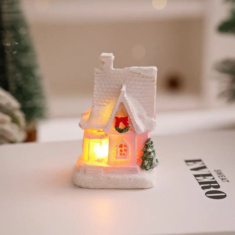 Christmas Village House Integrated LED Frosted Ceramic Plastic