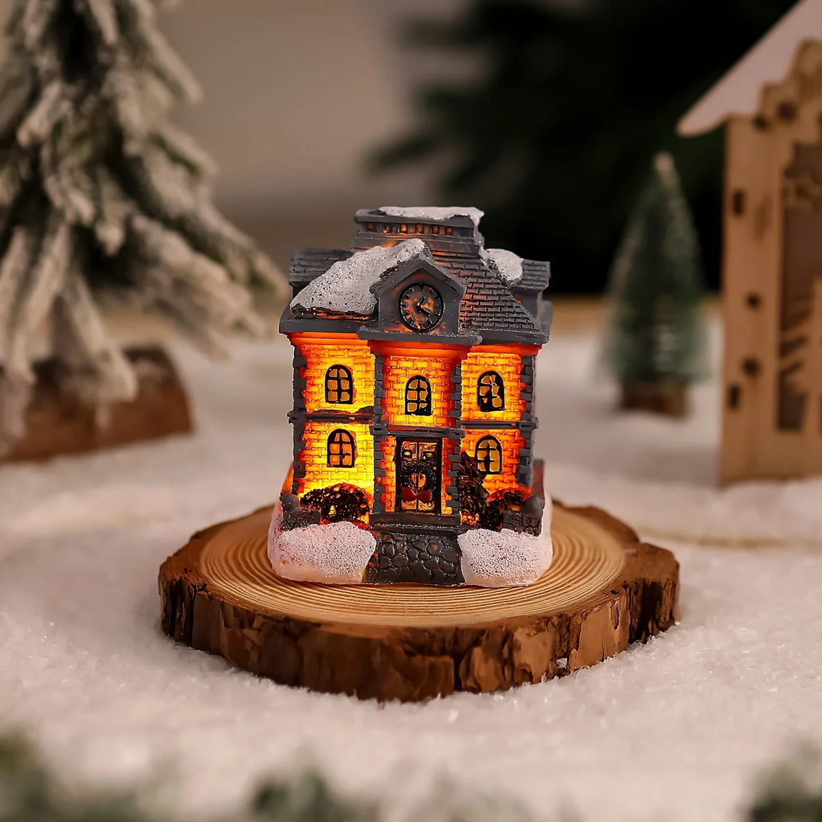 Christmas Village House Warm LED Tabletop Centerpiece