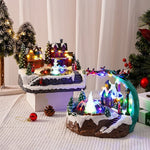 Christmas Village Tabletop Multicolored LED Moving Fountain