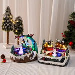 Christmas Village Tabletop Multicolored LED Moving Fountain