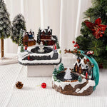 Christmas Village Tabletop Multicolored LED Moving Fountain