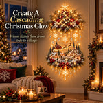 Christmas Wall Decor Tree & Village Warm Lights