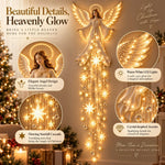 Christmas Wall Light Angel With Cascading Stars Warm White