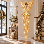 Christmas Wall Light Angel With Warm White Glow & Cascading Stars