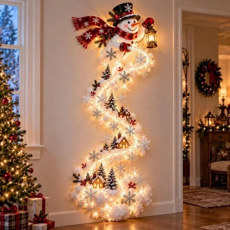Christmas Wall Light LED Festive Glow Santa Train Design