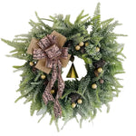 Christmas Wreath Artificial Greenery Pinecones Weather-Resistant Indoor Outdoor