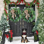 Christmas Wreath Artificial Greenery Pinecones Weather-Resistant Indoor Outdoor